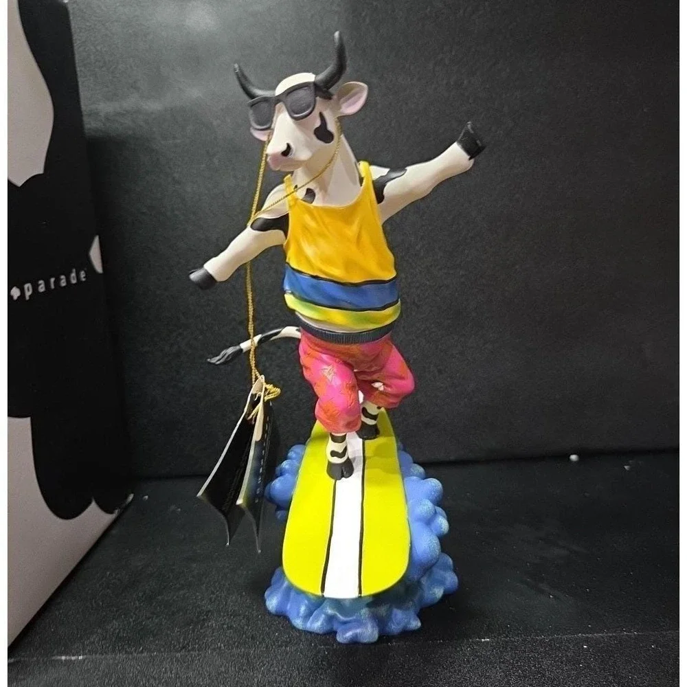 Cow Parade Cowabunga Surfer Cow Figurine, Westland Giftware, #7253, Box & Tag